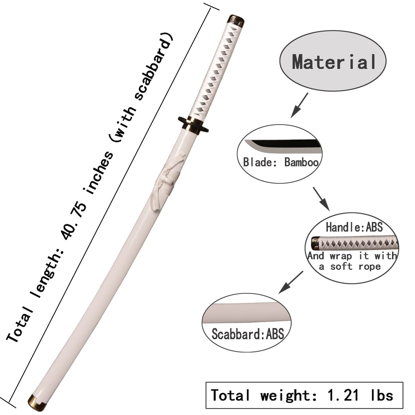 One Piece || Roronoa Zoro Sword - Wado Ichimonji Wooden Katana