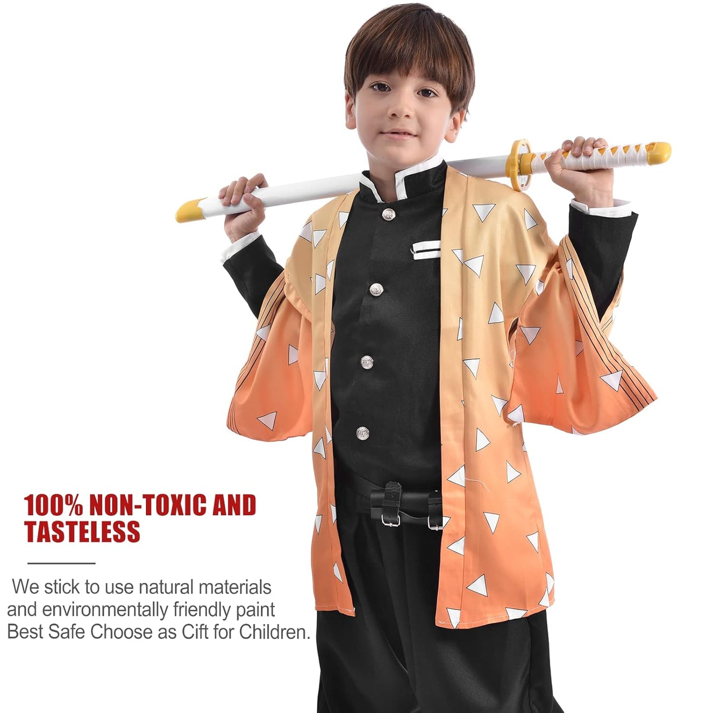 Demon Slayer || Zenitsu Katana Cosplay Wooden Katana