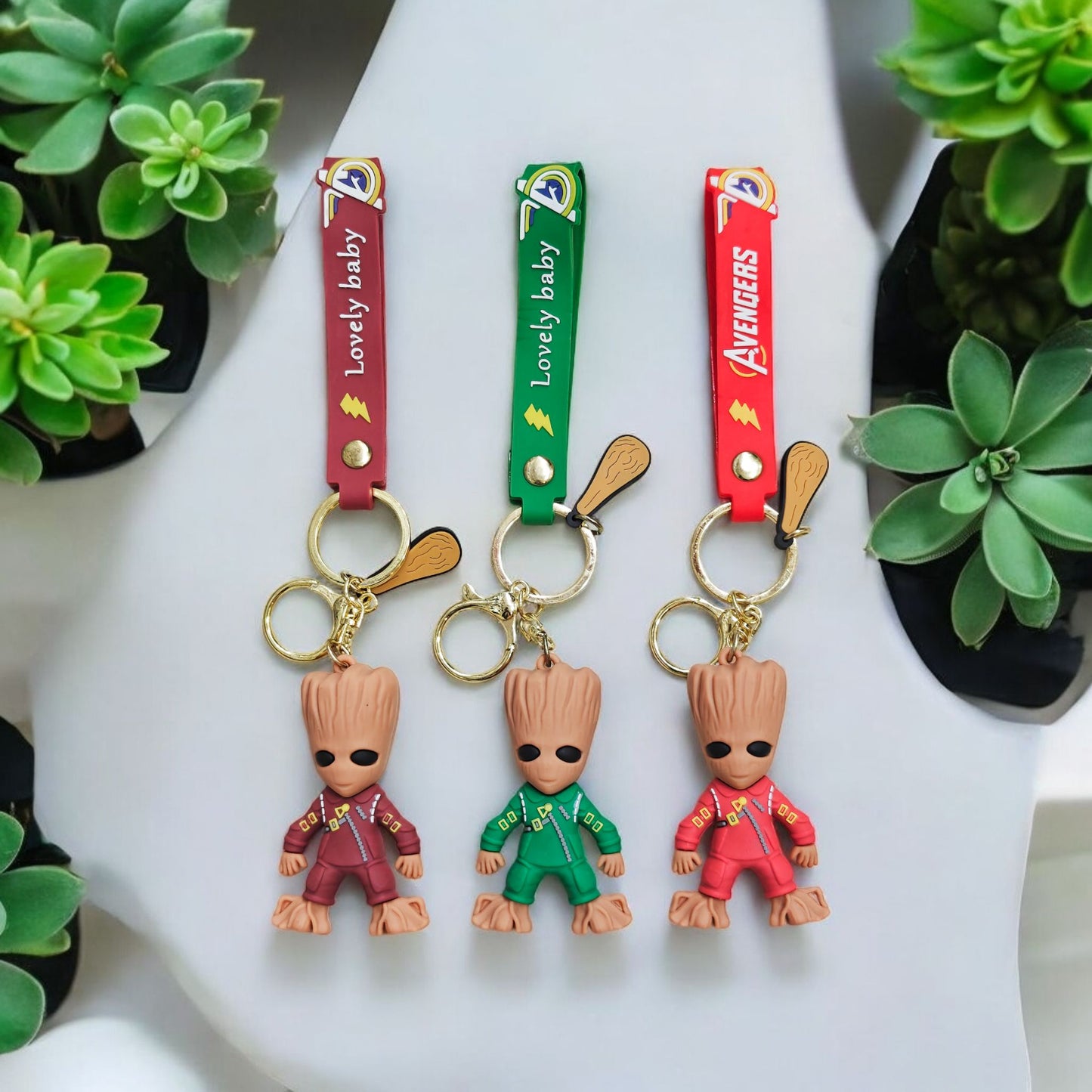 Groot Rubber Keychain