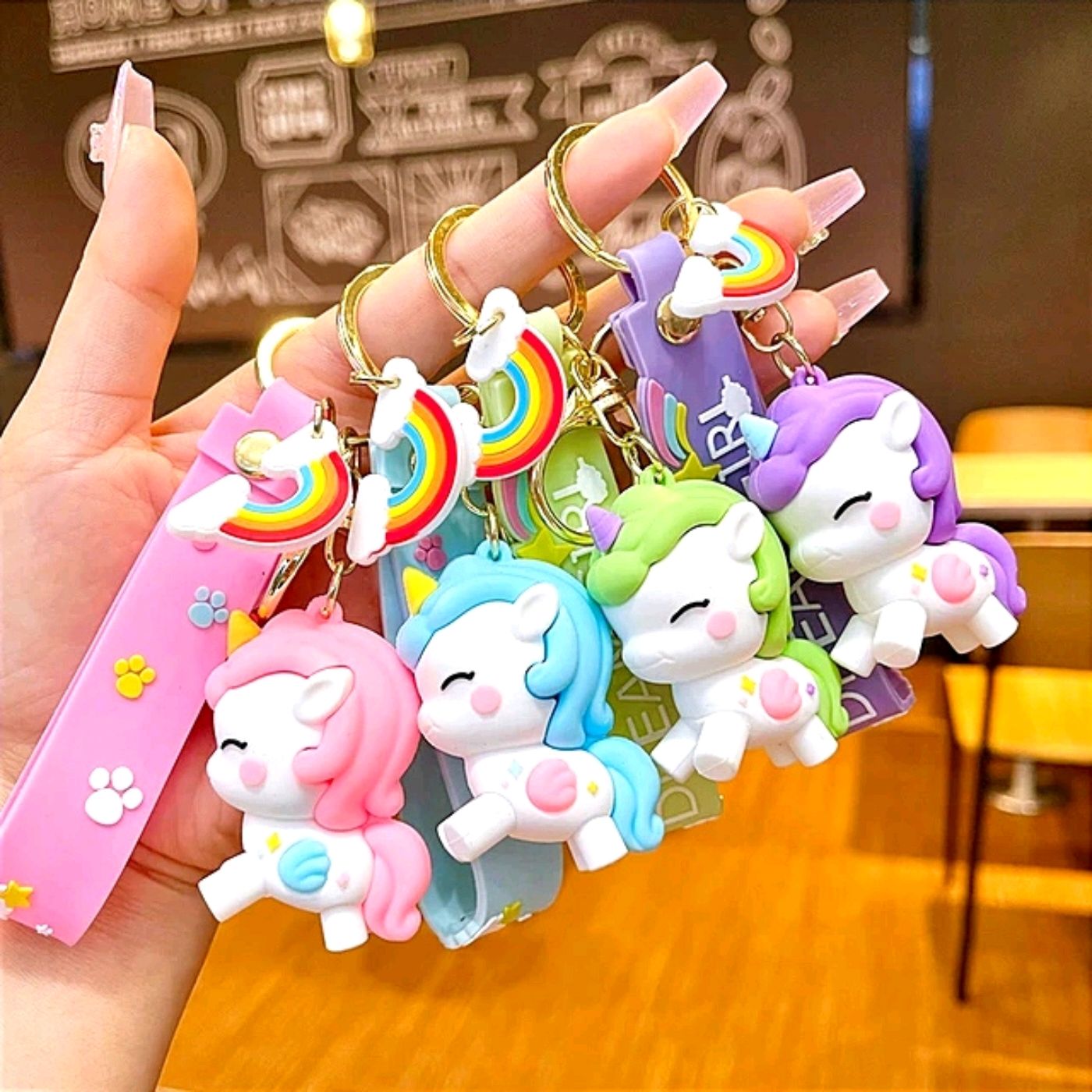 Unicorn Rubber Keychain
